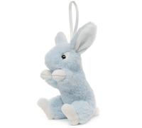 Uni-Toys - Conejo con Orejas caídas (Azul Claro) - con Lazo - 15 cm (Altura) - Conejo de Peluche - Peluche de Peluche