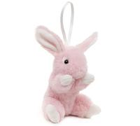 Uni-Toys - Conejo con Orejas caídas (Rosa) - con Lazo - 15 cm (Altura) - Conejo de Peluche - Peluche de Peluche