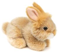 Uni-Toys - Conejo de Angora Beige, Tumbado - 18 cm (Longitud) - Conejo de Peluche, Conejo - Peluche