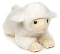 Uni-Toys - Cordero Blanco, Tumbado - 21 cm (Longitud) - Oveja de Peluche - Peluche