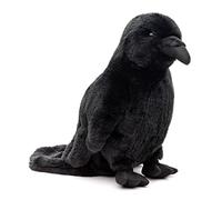 Uni-Toys - Cuervo negro - 23 cm (altura) - Pájaro de peluche, cuervo - peluche
