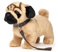 Uni-Toys - Eco-Line - Pug de pie (con Correa) - 26 cm (Longitud) - Perro de Peluche - Peluche