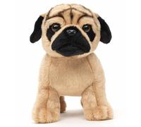 Uni-Toys - Eco-Line - Pug de pie (sin Correa) - 26 cm (Longitud) - Perro de Peluche - Peluche