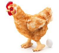 Uni-Toys - Gallina marrón, con Huevo - 37 cm (Altura) - Pollo de Peluche, pájaro - Peluche (BH-13028)