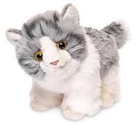 Uni-Toys - Gatito de pie (Gris-Blanco) - 18 cm (Longitud) - Gato de Peluche - Peluche