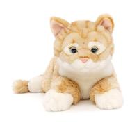 Uni-Toys - Gato con Pelo tigerado (Rojo-marrón), Tumbado - 38 cm (Longitud) - Gatito de Peluche - Peluche de Peluche