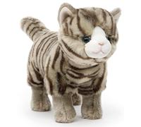 Uni-Toys - Gato de Color Gris, de pie - 35 cm (Longitud) - Gato de Peluche - Peluche