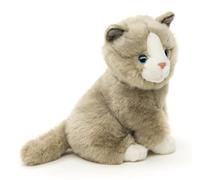 Uni-Toys - Gato gris, sentado - 21 cm (altura) - Gatito de peluche - peluche