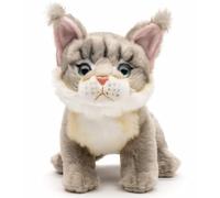Uni-Toys - Gato Maine Coon, sentado (gris) - 18 cm (altura) - Gato de peluche - peluche