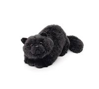 Uni-Toys - Gato Persa Negro, Tumbado - 31 cm (Longitud) - Gato de Peluche - Peluche