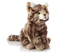 Uni-Toys - Gato Salvaje Gris - Atigrado, Sentado - 22 cm (Altura) - Gato de Peluche - Peluche de Peluche