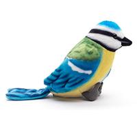 Uni-Toys - herrerillo común - 10 cm (altura) - pájaro de peluche, carbonero - peluche