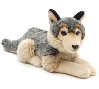 Uni-Toys - Lobo Gris, Tumbado - 30 cm (Longitud) - Lobo de Peluche, Lupus - Peluche de Peluche