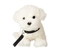 Uni-Toys - Malta con Correa - 26 cm (Longitud) - Perro de Peluche - Animal de Peluche.