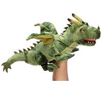 Uni-Toys - Marioneta de Mano con dragón (Verde) - 49 cm (Longitud) - Peluche
