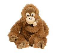 Uni-Toys - Orangután con bebé Sentado - 30 cm (Altura) - Mono - Peluche de Peluche.