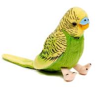 Uni-Toys - Periquito sin Voz (Verde) - 12 cm (Altura) - Pájaro de Peluche - Peluche