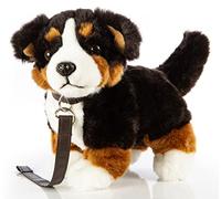 Uni-Toys - Perro de montaña de Berna, de pie, con Correa - 27 cm (Longitud) - Perro de Peluche - Peluche