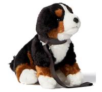 Uni-Toys - Perro de montaña de Berna, Sentado - con Correa - 19 cm (Altura) - Perro de Peluche, Mascota - Peluche