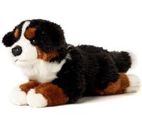 Uni-Toys - Perro de montaña de Berna, Tumbado - 38 cm (Longitud) - Perro de Peluche, Animal de Peluche, Negro, marrón y Blanco