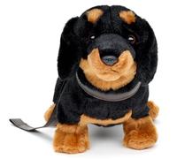 Uni-Toys - Perro Salchicha, de pie (con Correa) - 28 cm (Longitud) - Perro de Peluche, Mascota - Peluche