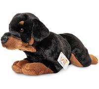 Uni-Toys - Rottweiler, Tumbado - 39 cm (Longitud) - Perro de Peluche, Mascota - Peluche, Color Negro y marrón
