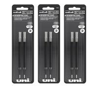 Uniball 207+ Plus - Recambios para bolígrafo, punta media de 0,7 mm, tinta negra, 6 recambios