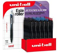 Uniball expositor rollerball jetstream sxn-157/3d retractil rojo-negro