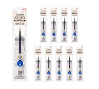 Uniball ZENTO - Recambio de tinta a base de agua UBR-Z-38, punta extrafina de 0,38 mm, azul, compatible con bolígrafos Uniball ZENTO, UBRZ38.33, paquete de 10
