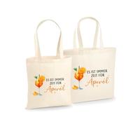 Unibly Aperol Spritz - Bolsa de tela para mujer, mamá, hermana, amigas y damas de honor, 200 g/m², con certificado Oeko-Tex, bolsa de la compra, bolsa de tela, Hora de Aperol, large