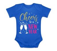 Unibly Cheers to a New Year | Nochevieja Año Nuevo Navidad Navidad Navidad Baby Body, azul, 3 meses