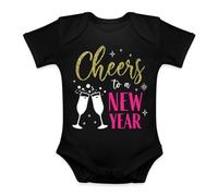 Unibly Cheers to a New Year | Nochevieja Año Nuevo Navidad Navidad Navidad Baby Body, Negro , 6 meses
