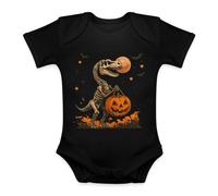 Unibly Disfraz de dinosaurio T-Rex con esqueleto de calabaza, disfraz de Halloween para bebé, Negro , 0 meses