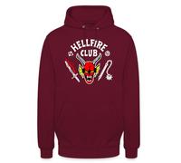 Unibly Hellfire Club - Sudadera con capucha, granate, L