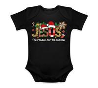 Unibly Jesus the reason for the season - Gorro de Navidad con diseño de muérdago, Negro , 12 meses