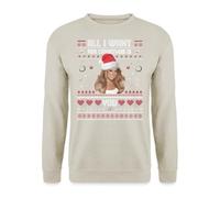 Unibly Mariah Carey - All I Want for Christmas is You | Ugly Christmas Christmas Sweater Jersey, piedra natural, S