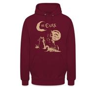 Unibly Sudadera con capucha The Cure Cat Moon Lover de los años 90, granate, XL