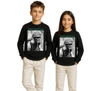 Unibly Sudadera infantil con texto en alemán "The Smiths Meat is Murder" | Soldado con mensaje político en casco