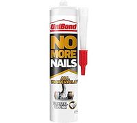 UniBond 2492492 No More Nails All Materials Crystal Clear Construction Adhesive, All Materials Grab Adhesive, Adhesivo de alta resistencia, transparente, cartucho de 290 g