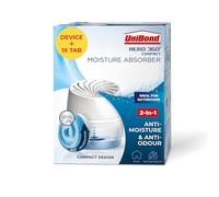 Unibond UniBond AERO Absorbedor de humedad de 360° con 1 recambio, deshumidificador para una circulación eficaz del aire, controlador de humedad que reduce el exceso de humedad, 1 dispositivo incl. 1