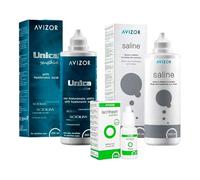 Unica Sensitive 2x350ml + Comfort 15ml + Saline 350ml Kit Solución Única para Lentillas Sensibles y Ojos Secos