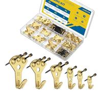 Uniclife 152Piezas Kit para Colgar Cuadros sin Taladro de 4kg,9kg,13kg,22kg,34kg,45kg Colgadores de Pared sin Hacer Agujeros Drywall y Madera Ganchos Marcos Colgar Fotos Espejos Pinturas