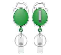 Uniclife 2 Pcs Llavero Retráctil Portaidentificadores Retráctiles Portatarjetas Llavero Retráctil Resistente Carcasa ABS Reforzada Muelle de Acero Inox Cable Nylon 61 cm Mosquetón Anilla Llaves Azul