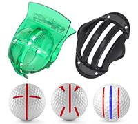 Uniclife 2 PCS Pelota de Golf Liner Plantilla para Putt Kit de alineación Lineal con Abrazadera de Resorte y Plantillas de Tres líneas Herramientas de trazado de líneas de Golf
