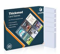 Uniclife 300 Fundas para Tarjetas, Tipo Penny Sleeves, Espesas para Cartas Coleccionables Fundas Ultra Transparentes para Cartas Béisbol Protectores Deportivas MTG Cartas Fútbol, 66 x 91 mm