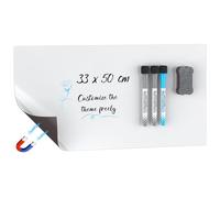 Uniclife 33 x 50 cm Pizarra Magnética para Nevera, Pizarra Blanca Magnética Borrable Nevera, Gran Hoja Pizarra Blanca 3 Marcadores 1 Borrador, Pizarra Blanca Refrigerador para Hogar Cocina Oficina