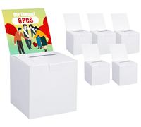 Uniclife 6 Pack Caja de Votación con Ranura Caja de Sugerencias de Rifa para Recaudación de Fondos de Cartón con Cabezal Removible para Negocios Votación Recolección, Blanco