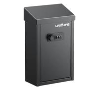 Uniclife Caja de regalo para llaves para exteriores, caja de donación de metal con cerradura de combinación, caja de sugerencias segura, buzón de correo montado en la pared con ranura superior, caja