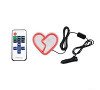 Único corazón roto coche llevó la lámpara de ventana con control remoto para siete colores cambiantes iluminación ambiental decoración 12v sistema (rojo)
