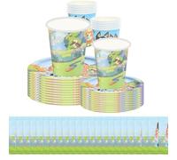 Único cumpleaños bluey suministros de fiesta de cumpleaños | Serves 10 Guests |decoration anniversaire bluey et bingo vajilla de kit | deco anniversaire bluey | Dinner & Cake Plates, Napkins,tasse